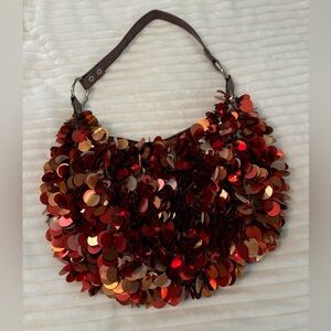 Fall Mermaid Sparkly Purse NWOT Bronze Orange Red